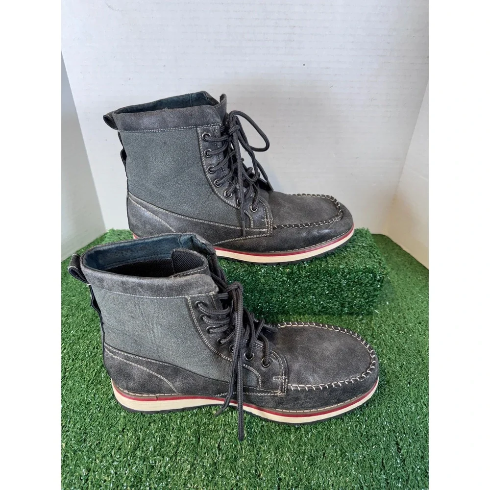 Polar Fox Men Dark Gray Lace Up‎ Ankle Boots Size 9